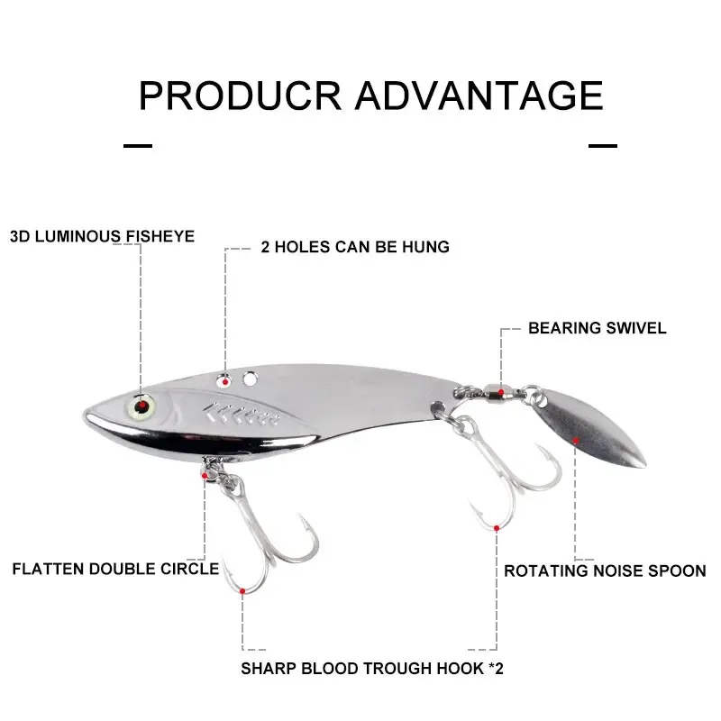 5g-30g Çinko Alaşımlı Metal VI - Fishing Lure Blade Bait incelemesi ve fiyatı
